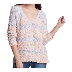 Free People Small Pink and Purple Knit Sweater